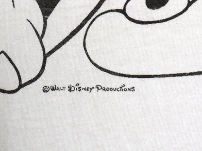 70s USA製 ミッキー 染込み プリント リンガー Tシャツ メンズ レディース L 小さめ S 程 ヴィンテージ キャラクター ディズニー イラスト