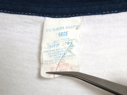 70s USA製 ミッキー 染込み プリント リンガー Tシャツ メンズ レディース L 小さめ S 程 ヴィンテージ キャラクター ディズニー イラスト