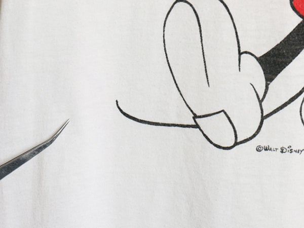 70s USA製 ミッキー 染込み プリント リンガー Tシャツ メンズ レディース L 小さめ S 程 ヴィンテージ キャラクター ディズニー イラスト
