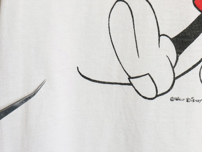 70s USA製 ミッキー 染込み プリント リンガー Tシャツ メンズ レディース L 小さめ S 程 ヴィンテージ キャラクター ディズニー イラスト