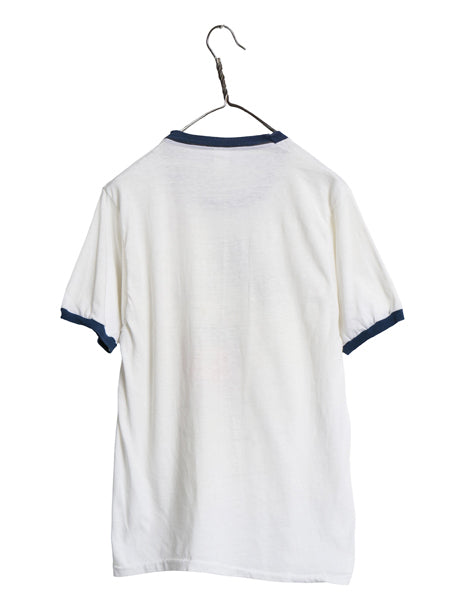 70s USA製 ミッキー 染込み プリント リンガー Tシャツ メンズ レディース L 小さめ S 程 ヴィンテージ キャラクター ディズニー イラスト