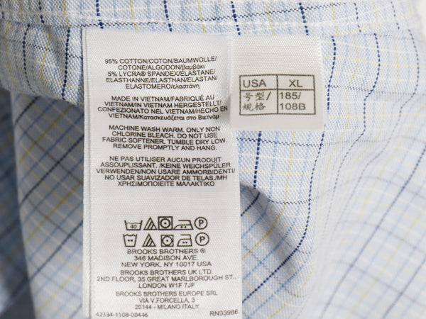 ブルックスブラザーズ チェック 長袖 ボタンダウン シャツ メンズ XL / 古着 REGENT オックスフォード ワンポイント 大きいサイズ ビジネス