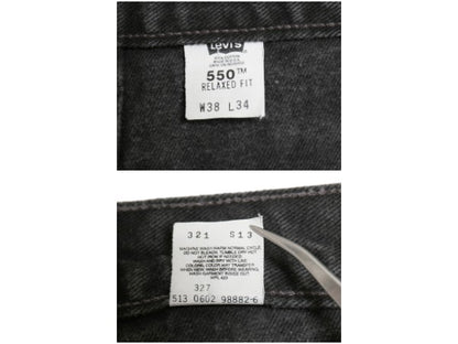 00s USA製 リーバイス 550 ブラック デニム パンツ メンズ 38 34 / オールド リラックス フィット テーパード ジーンズ ジーパン 赤タブ 黒