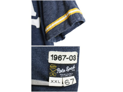 90s ポロスポーツ ラルフローレン ベースボール シャツ メンズ XXL / オールド ポロ 半袖シャツ フルジップ ユニフォーム 大きいサイズ 紺