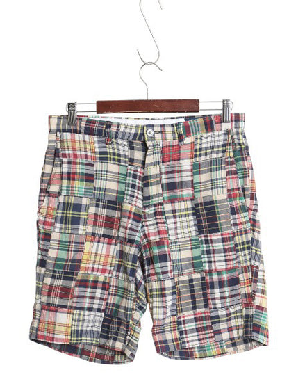 ポロ ラルフローレン パッチワーク ショート パンツ メンズ 31 / コットン マドラス チェック ノータック クレイジー パターン ノータック