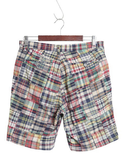ポロ ラルフローレン パッチワーク ショート パンツ メンズ 31 / コットン マドラス チェック ノータック クレイジー パターン ノータック