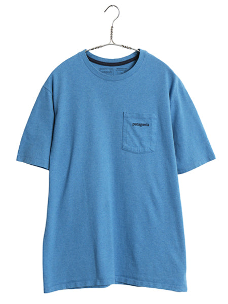 パタゴニア ポケット付き 両面 プリント 半袖 Tシャツ メンズ S 22年製 アウトドア グラフィック アート バックプリント ポケT シンプル