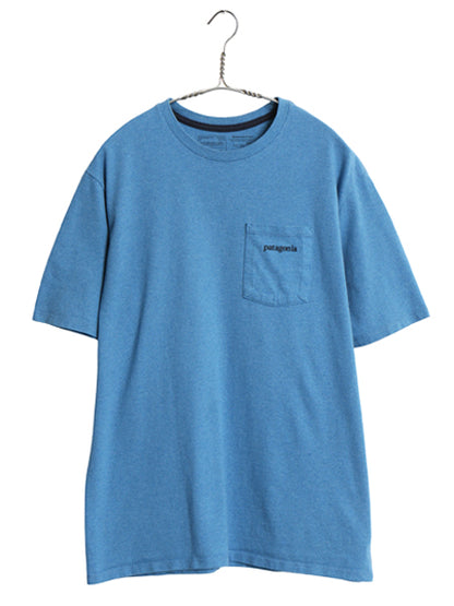 パタゴニア ポケット付き 両面 プリント 半袖 Tシャツ メンズ S 22年製 アウトドア グラフィック アート バックプリント ポケT シンプル