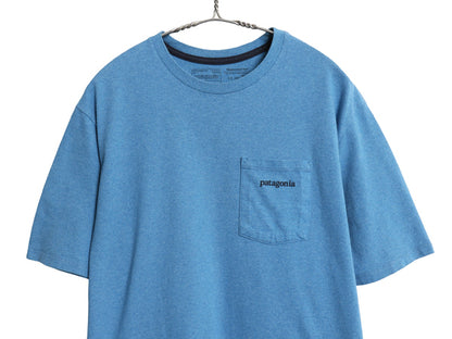 パタゴニア ポケット付き 両面 プリント 半袖 Tシャツ メンズ S 22年製 アウトドア グラフィック アート バックプリント ポケT シンプル