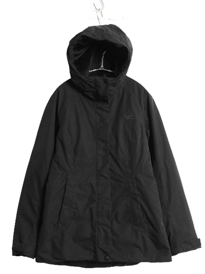 US企画 ノースフェイス ダウン パーカー ジャケット レディース M / マンパ  550 フィル ジャンパー フルジップ フリース ライナー 付き 黒