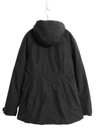US企画 ノースフェイス ダウン パーカー ジャケット レディース M / マンパ  550 フィル ジャンパー フルジップ フリース ライナー 付き 黒