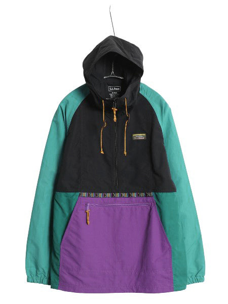 エルエルビーン ナイロン アノラック パーカー ジャケット レディース M / 古着 プルオーバー パッカブル ハイネック ハーフジップ マンパ 
