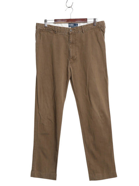90s ポロ ラルフローレン コットン チノ パンツ 実寸 36 28 / 古着 オールド スラックス チノパン ストレート ノータック アーミー タイプ