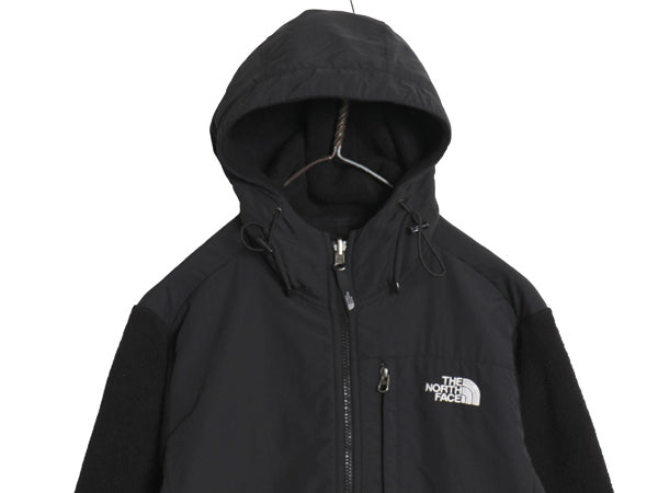 ノースフェイス フード付き デナリ ジャケット レディース L / アウトドア フリース ナイロン パーカー ジャンパー フルジップ ブルゾン 黒