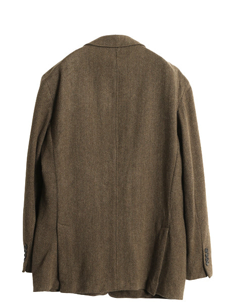 デッドストック 90s イタリア製 ポロ ラルフローレン ツイード テーラード ジャケット メンズ L / オールド ブレザー ラム ウール チンスト