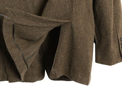 デッドストック 90s イタリア製 ポロ ラルフローレン ツイード テーラード ジャケット メンズ L / オールド ブレザー ラム ウール チンスト