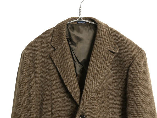 デッドストック 90s イタリア製 ポロ ラルフローレン ツイード テーラード ジャケット メンズ L / オールド ブレザー ラム ウール チンスト
