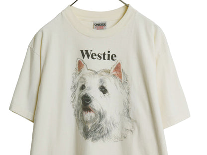 90s USA製 ドッグ イラスト プリント 半袖 Tシャツ メンズ レディース XL 古着 オールド 犬 アニマル アート キャラクター  大きいサイズ