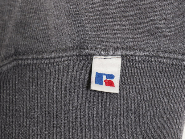 90's USA製 ラッセル 無地 スウェット メンズ レディース M / オールド ワンポイント トレーナー ブランク クルーネック 裏起毛 前V グレー