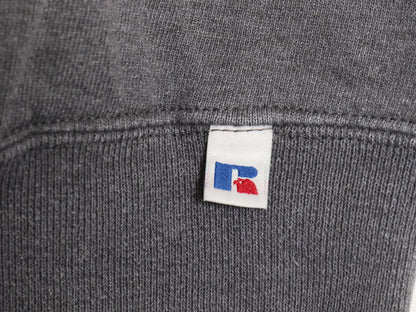 90's USA製 ラッセル 無地 スウェット メンズ レディース M / オールド ワンポイント トレーナー ブランク クルーネック 裏起毛 前V グレー