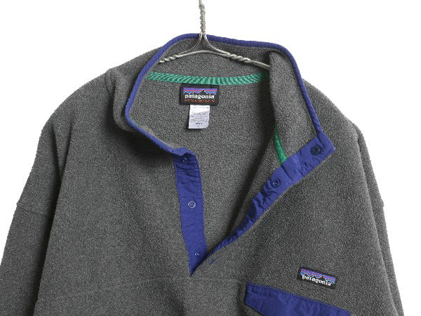 パタゴニア シンチラ スナップT メンズ L / 古着 14年製 プルオーバー フリース ジャケット ブルゾン ジャンパー アウトドア ハイネック 灰