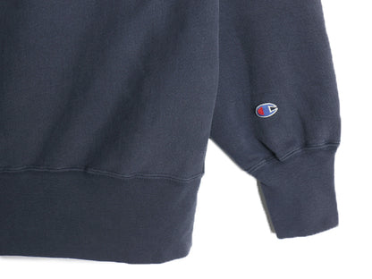 90s USA製 ★ チャンピオン リバースウィーブ カレッジ プリント スウェット メンズ L / オールド トレーナー 裏起毛 シンプル ネイビー