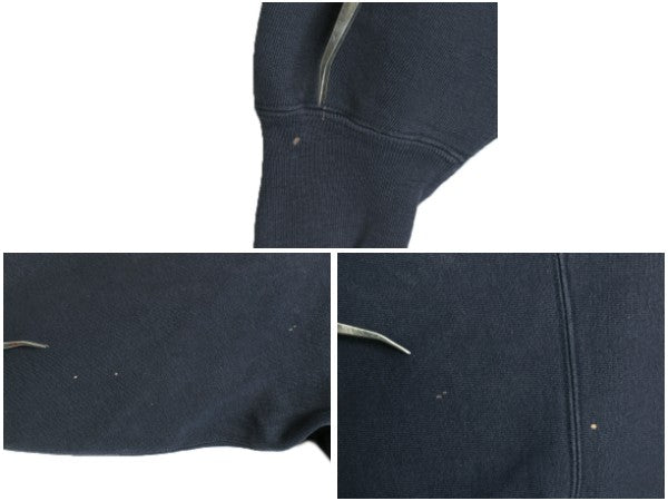 90s USA製 ★ チャンピオン リバースウィーブ カレッジ プリント スウェット メンズ L / オールド トレーナー 裏起毛 シンプル ネイビー