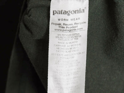 パタゴニア 両面 プリント 長袖 Tシャツ メンズ L 19年製 アウトドア ロンT ロングスリーブ P6 バックプリント ボックスロゴ カットソー 緑
