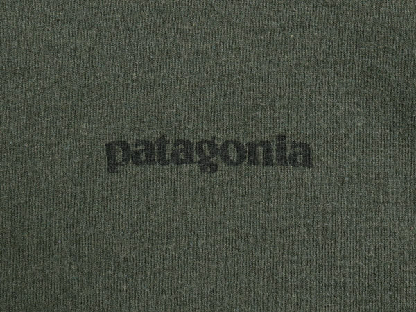 パタゴニア 両面 プリント 長袖 Tシャツ メンズ L 19年製 アウトドア ロンT ロングスリーブ P6 バックプリント ボックスロゴ カットソー 緑