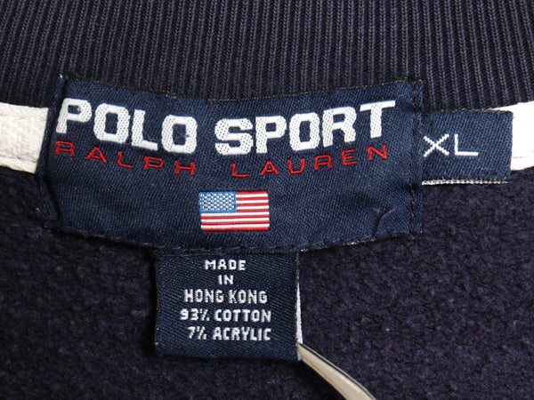 90s ポロスポーツ ラルフローレン ハーフジップ USA プリント スウェット メンズ XL オールド ハイネック トレーナー 星条旗 大きいサイズ