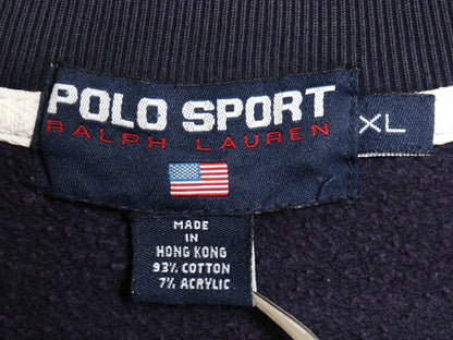 90s ポロスポーツ ラルフローレン ハーフジップ USA プリント スウェット メンズ XL オールド ハイネック トレーナー 星条旗 大きいサイズ