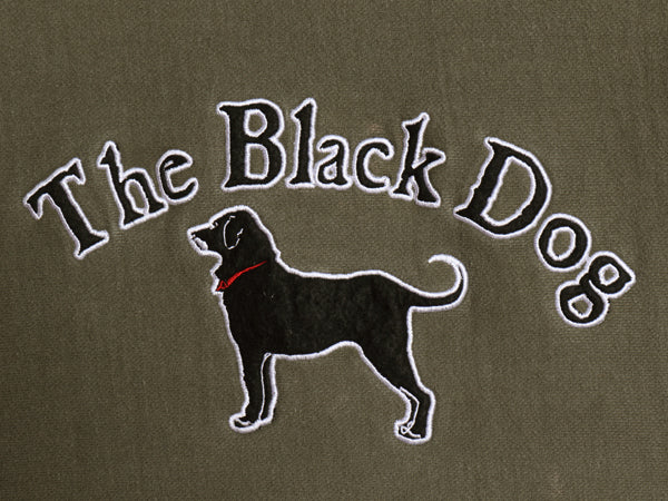 00s The Black Dog ドッグ プリント ハイネック スウェット メンズ レディース L オールド ヘビーウェイト 犬 裏起毛 トレーナー グリーン