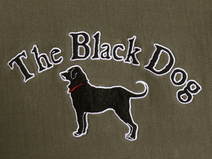 00s The Black Dog ドッグ プリント ハイネック スウェット メンズ レディース L オールド ヘビーウェイト 犬 裏起毛 トレーナー グリーン