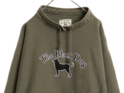 00s The Black Dog ドッグ プリント ハイネック スウェット メンズ レディース L オールド ヘビーウェイト 犬 裏起毛 トレーナー グリーン