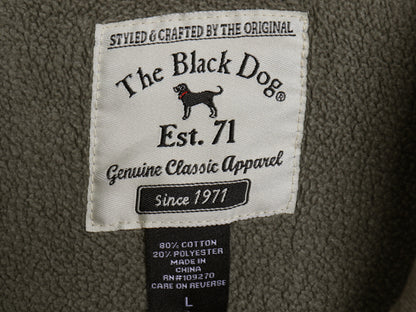 00s The Black Dog ドッグ プリント ハイネック スウェット メンズ レディース L オールド ヘビーウェイト 犬 裏起毛 トレーナー グリーン