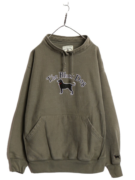 00s The Black Dog ドッグ プリント ハイネック スウェット メンズ レディース L オールド ヘビーウェイト 犬 裏起毛 トレーナー グリーン