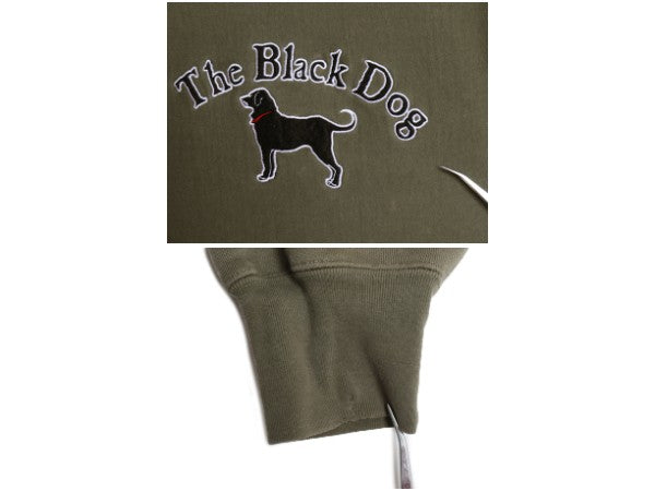 00s The Black Dog ドッグ プリント ハイネック スウェット メンズ レディース L オールド ヘビーウェイト 犬 裏起毛 トレーナー グリーン