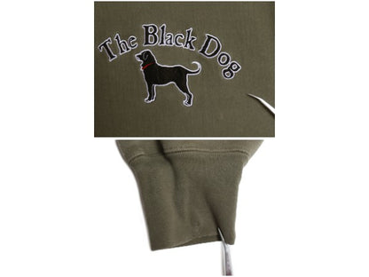 00s The Black Dog ドッグ プリント ハイネック スウェット メンズ レディース L オールド ヘビーウェイト 犬 裏起毛 トレーナー グリーン