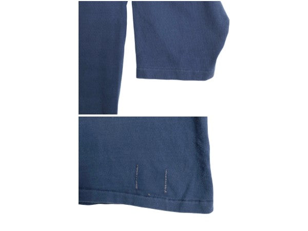 80s USA製 2段 カレッジ プリント フットボール Tシャツ メンズ L / 古着 ヴィンテージ 七分袖 ロンT Vネック シングルステッチ カットソー