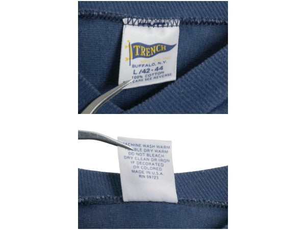 80s USA製 2段 カレッジ プリント フットボール Tシャツ メンズ L / 古着 ヴィンテージ 七分袖 ロンT Vネック シングルステッチ カットソー