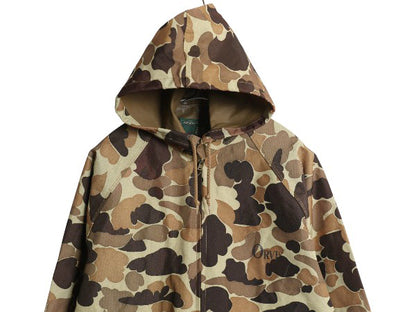 90s オービス ダックハンター カモ ナイロン ジャケット メンズ M オールド フルジップ 迷彩 防水 レイン パーカー ハンティング ブルゾン