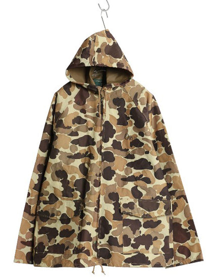 90s オービス ダックハンター カモ ナイロン ジャケット メンズ M オールド フルジップ 迷彩 防水 レイン パーカー ハンティング ブルゾン