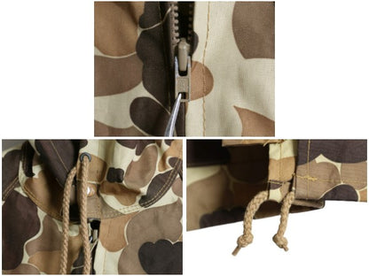 90s オービス ダックハンター カモ ナイロン ジャケット メンズ M オールド フルジップ 迷彩 防水 レイン パーカー ハンティング ブルゾン