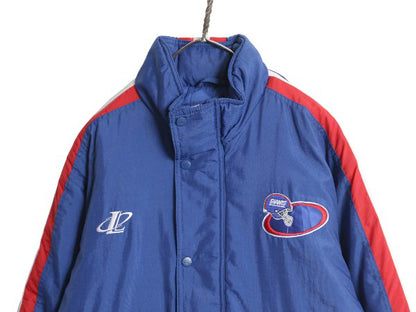 90s ジャイアンツ フード付き 中綿 ナイロン ジャケット メンズ M / オールド NFL オフィシャル スタジャン アメフト ブルゾン フルジップ