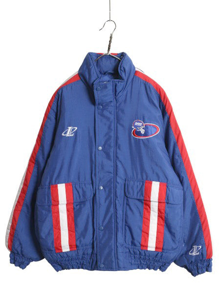 90s ジャイアンツ フード付き 中綿 ナイロン ジャケット メンズ M / オールド NFL オフィシャル スタジャン アメフト ブルゾン フルジップ