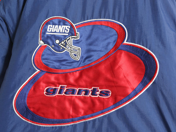 90s ジャイアンツ フード付き 中綿 ナイロン ジャケット メンズ M / オールド NFL オフィシャル スタジャン アメフト ブルゾン フルジップ