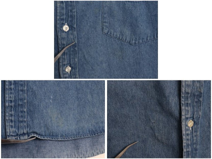 90s ドッカーズ リーバイス バンドカラー デニム シャツ メンズ XL / オールド 長袖シャツ ノーカラー コットン ワンポイント 大きいサイズ