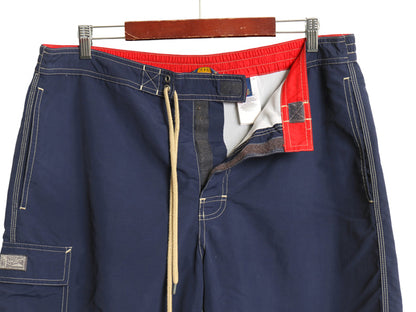ポロ ラルフローレン ナイロン ショートパンツ メンズ XL / サーフ スイム ショーツ 短パン 海パン 水陸両用 インナー付き 紺 大きいサイズ