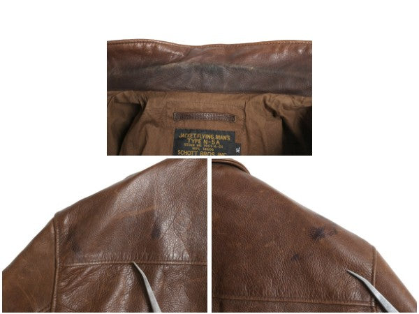 USA製 ショット A-2 タイプ 本革 レザー ジャケット メンズ XL / 革ジャン フライト ボンバー ジャンパー ブルゾン 茶 大きいサイズ 牛革 