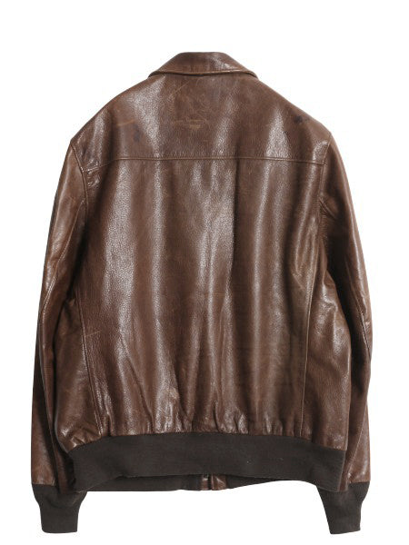 USA製 ショット A-2 タイプ 本革 レザー ジャケット メンズ XL / 革ジャン フライト ボンバー ジャンパー ブルゾン 茶 大きいサイズ 牛革 